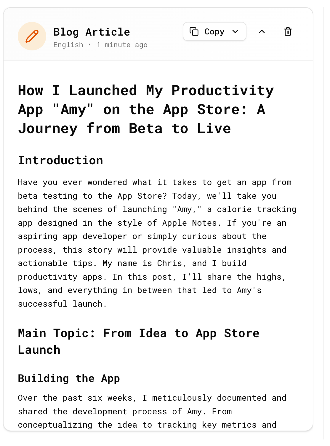 Content Generator UI